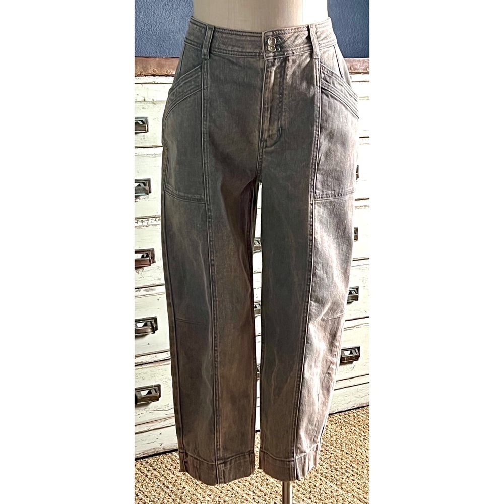 Anthropologie Pilcro Grey High Rise Seamed Straight Leg Jeans NWT New 28